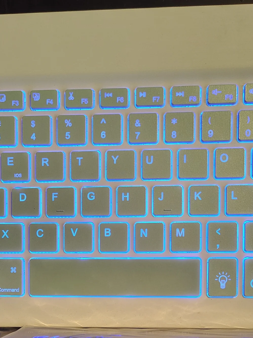 Universal Black Bluetooth Tablet Keyboard Case with Red Backlit Keys